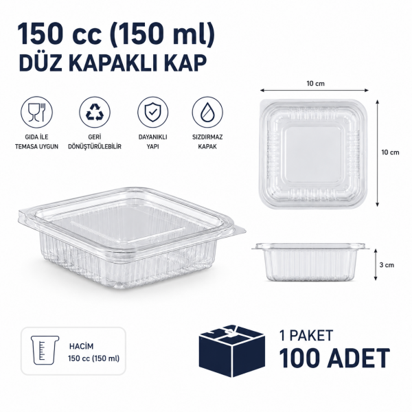 150 cc Sızdırmaz Kap 100 Adet