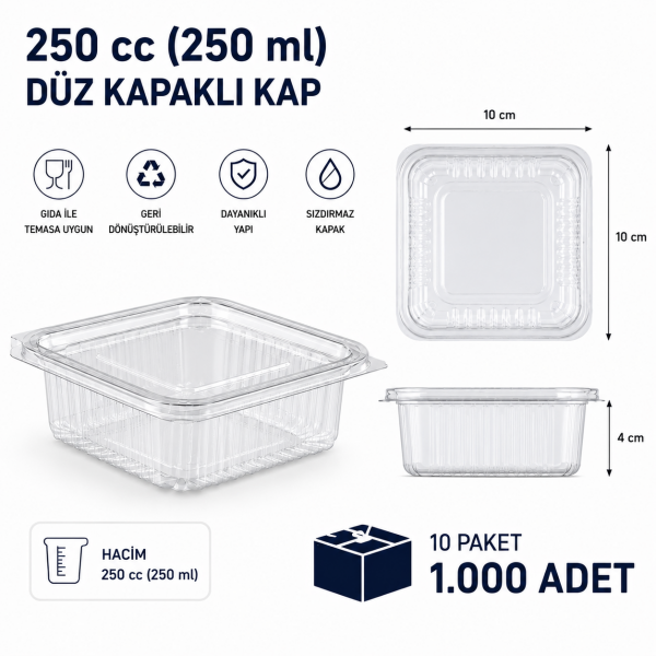 250 cc Sızdırmaz Kap 1.000 Adet