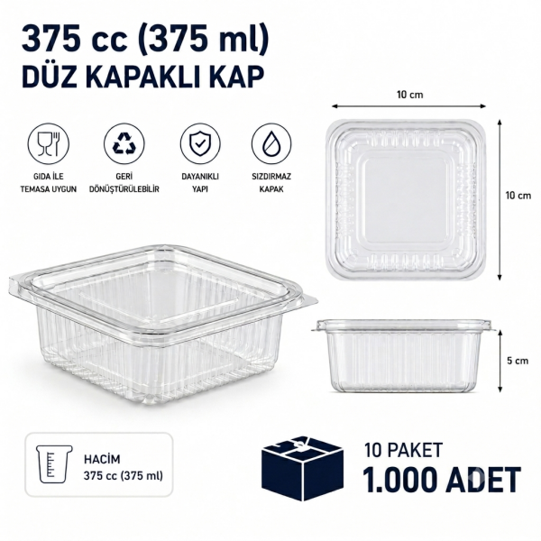 375 cc Sızdırmaz Kap 1.000 Adet