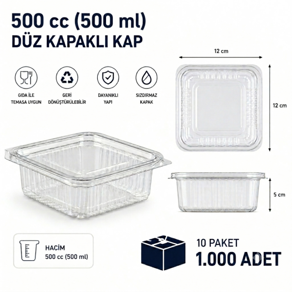500 cc Sızdırmaz Kap 1000 Adet
