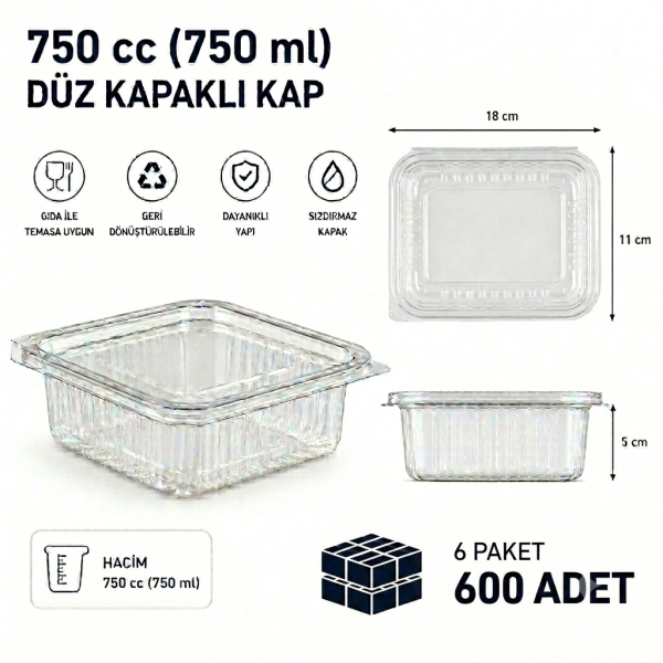 750 cc Sızdırmaz Kap 600 Adet