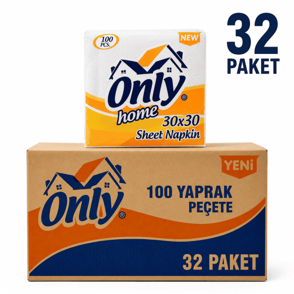 Only Profesyonel Peçete 3200 Yaprak - 32 Paket x 100 Yaprak Ev ve İş Yeri İçin Avantaj Paket koli