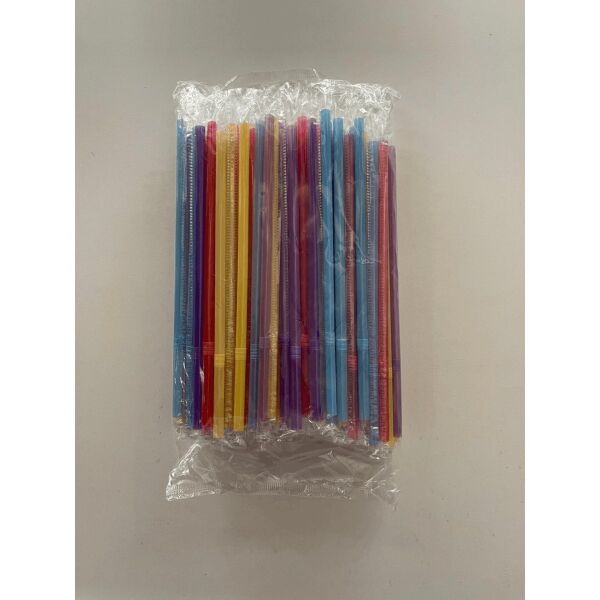 1.000 Adet AVANTAJ PAKETİ Tek Tek Ambalajlı Körüklü Karışık Renkli Plastik Pipet
