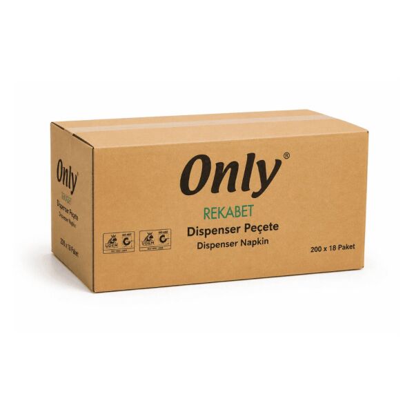 Only Dispenser Peçete Masa Üstü Aparat Uyumlu 3.600 Adet (18 Paket)