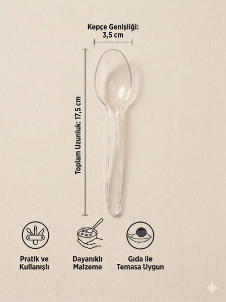 500 Adet Lüx Sert Plastik Kaşık ( TOPTAN FİYAT PAKETİ )