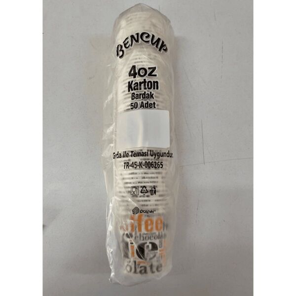 4 oz Karton Bardak 50 Adet - Kullan At Çay Ve Kahve Bardağı