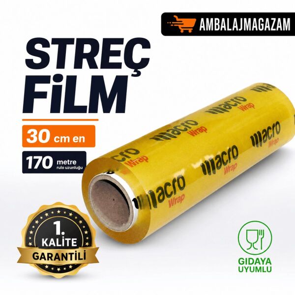 170 Metre Macro Streç Film - 30 cm en - Gıdaya Uygun