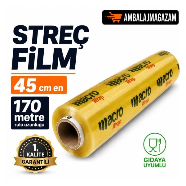 170 Metre Macro Streç Film - 45 cm en - Gıdaya Uygun