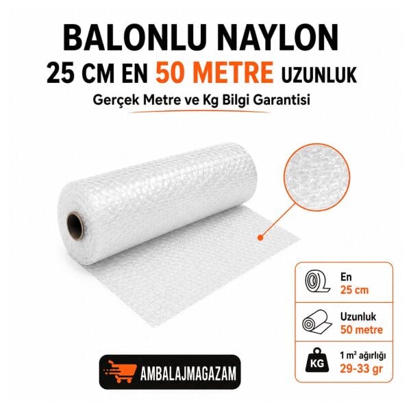 Balonlu PatPat Naylon 25 cm x 50 metre